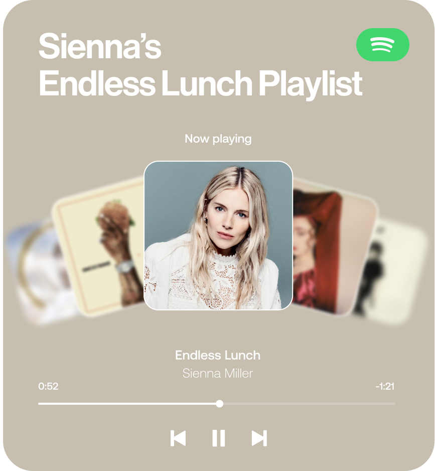 Maison Mirabeau playlist card for Sienna’s Endless Lunch Playlist